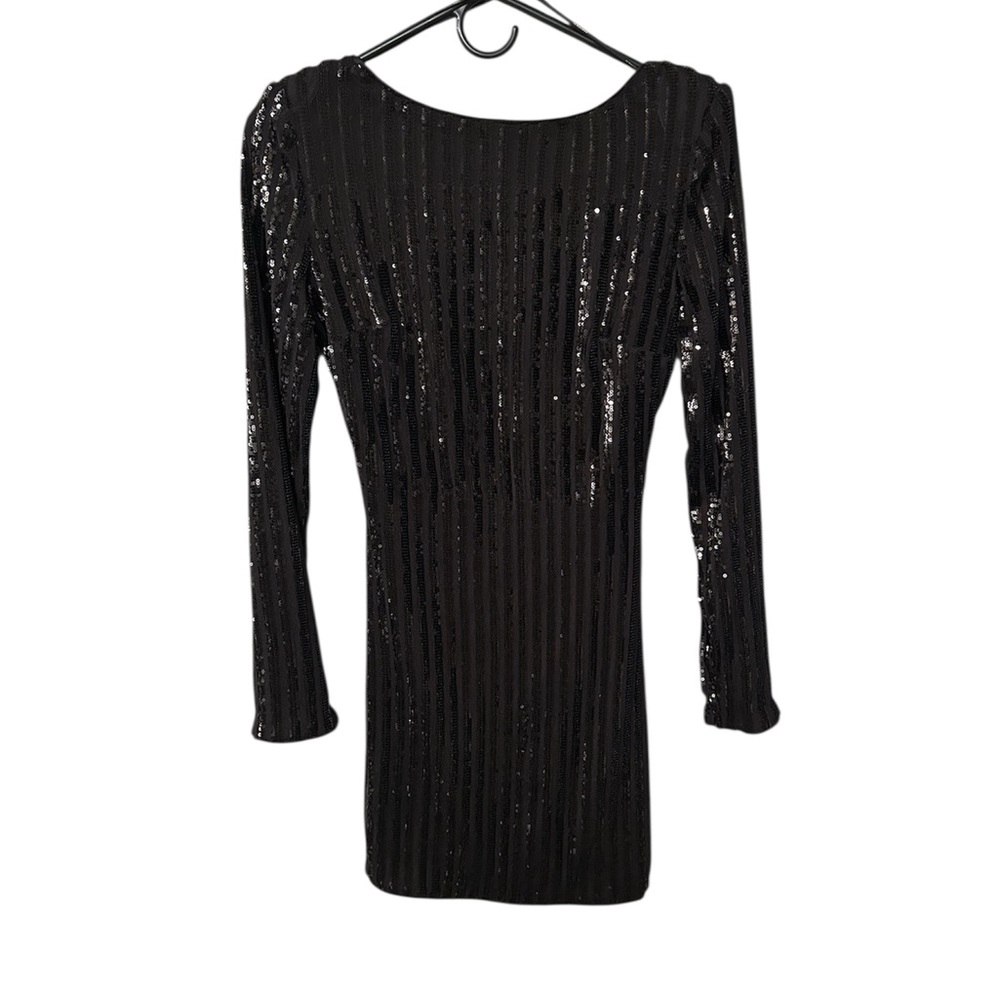 Forever 21 Black Sequin Long Sleeve Dress